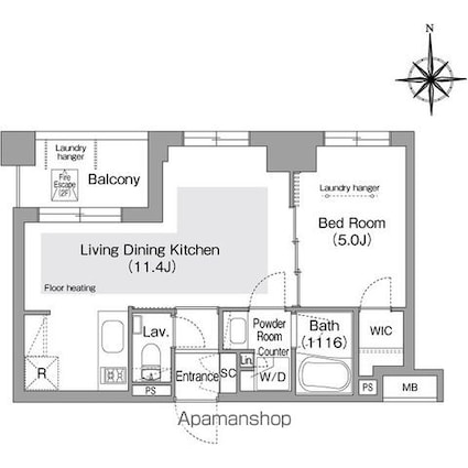 コンフォリア・リヴ文京護国寺[1LDK/36.21m2]の間取図