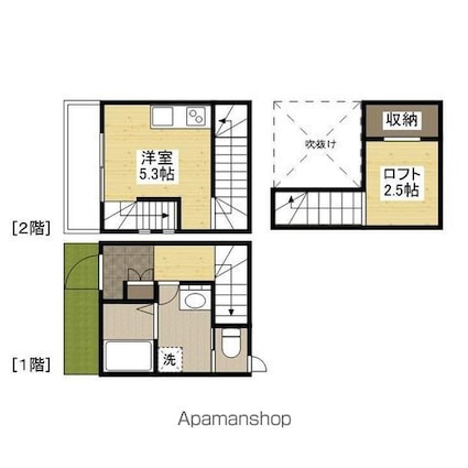Ｌａ　ｇｒaｃｅ弐番館（旧センテニアル五日市駅前）[1R/28.41m2]の間取図