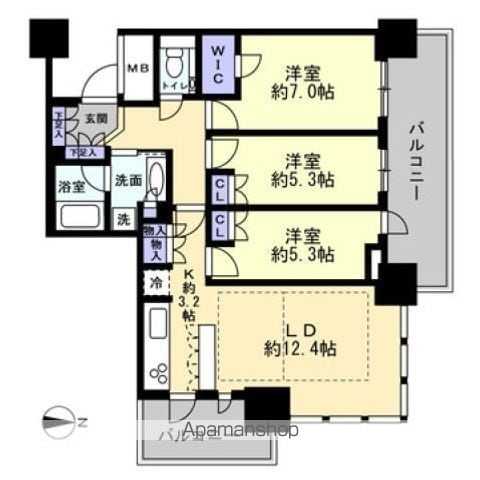 プラウドタワー岡山の間取り写真
