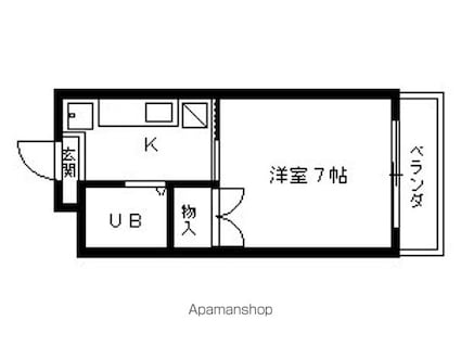 ルミナスコマイ[1K/21m2]の間取図