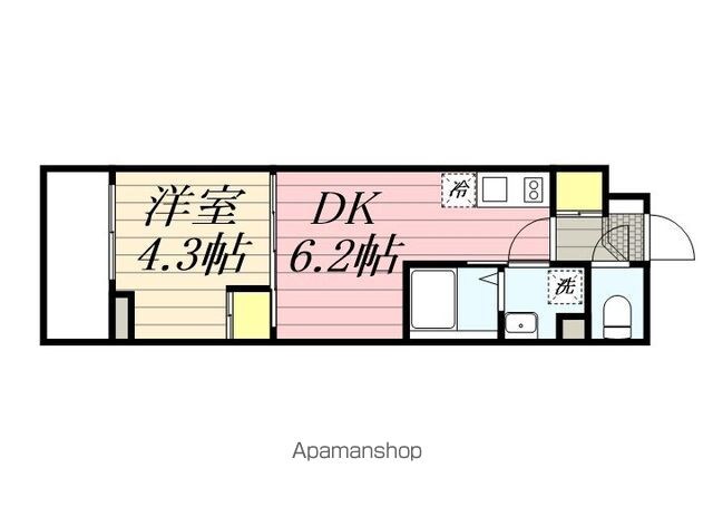ハーモニーレジデンス東京巣鴨ウエスト[1DK/25.52m2]の間取図