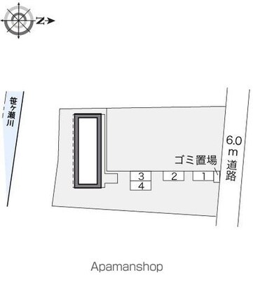 レオパレスブルースカイⅣ[1K/19.87m2]の配置図