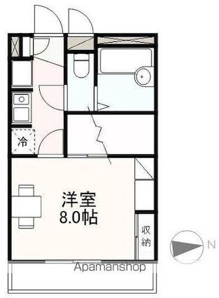 香川県高松市木太町[1K/23.18m2]の間取図