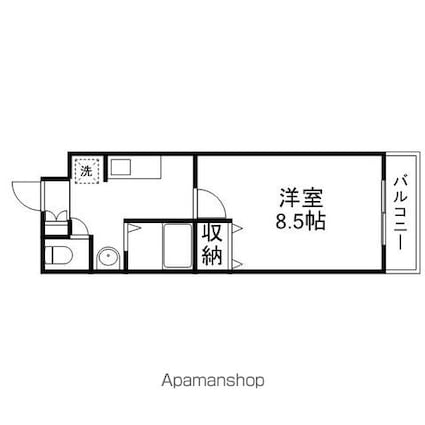 グラフィーネ草津野路東[1K/26.1m2]の間取図