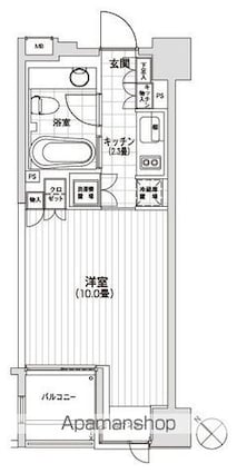 カスタリア銀座[1R/29.57m2]の間取図