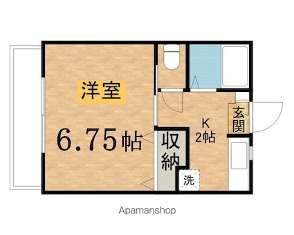 アメニティ桜ヶ丘[1K/21.34m2]の間取図