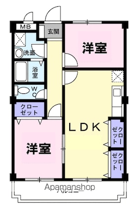 紫峰[2LDK/56.5m2]の間取図