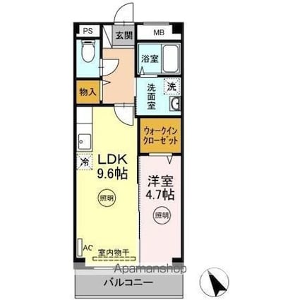 リリベール[1LDK/40.32m2]の間取図