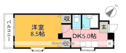 リバープールＳＰ[1DK/28.4m2]の間取図
