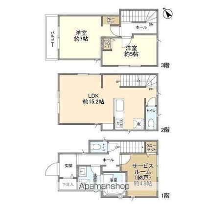 Ｋｏｌｅｔ尾山台南１０[2SLDK/80.94m2]の間取図