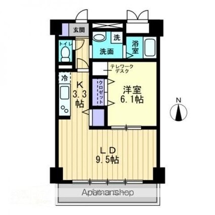 フィール上之町　[1LDK/42.76m2]の間取図