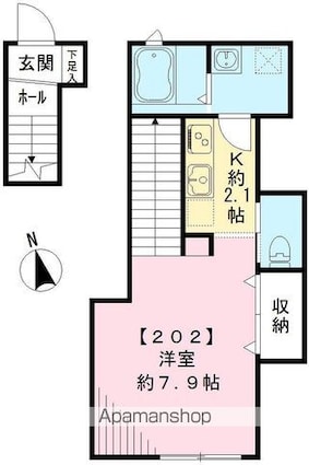 サニーヒルズ[1K/29.65m2]の間取図