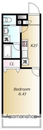 セルリアンパーク根岸[1K/27.68m2]の間取図