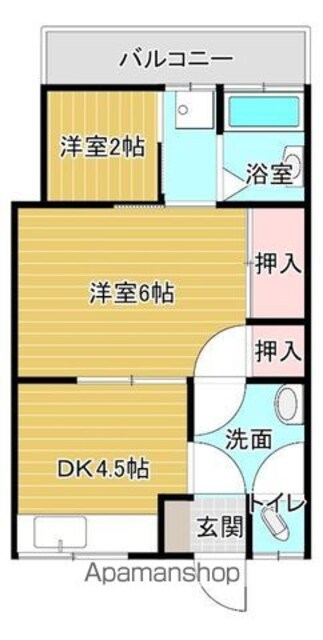 白百合荘[2K/35.89m2]の間取図