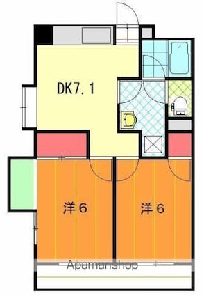 メゾンドインカルシ[2DK/45.02m2]の間取図