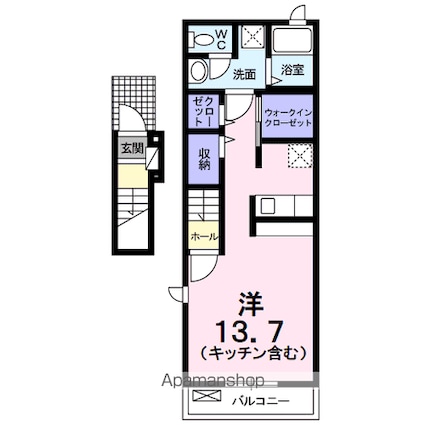 ベル　プレーヌ　ドゥ[1R/40.09m2]の間取図