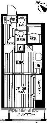 東京都新宿区新宿２丁目[1DK/32.6m2]の間取図
