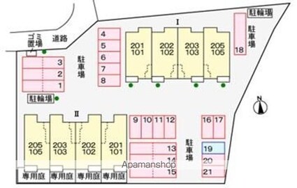ア　ピアチェーレ　Ⅰ[2LDK/51.23m2]の配置図