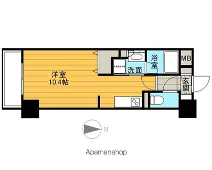 レジデンス両国駅前[1R/27.03m2]の間取図