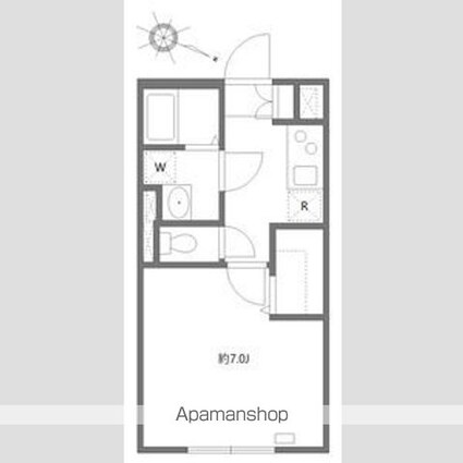 エルファーロ笹塚Ⅱ[1K/24.5m2]の間取図