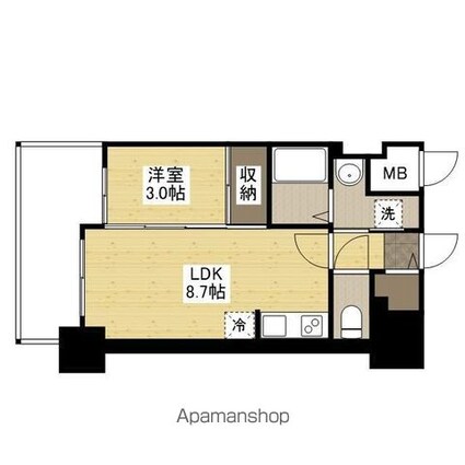 広島県広島市中区舟入本町[1LDK/29.96m2]の間取図