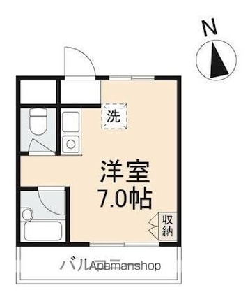 香川県高松市西宝町３丁目[1R/18.69m2]の間取図