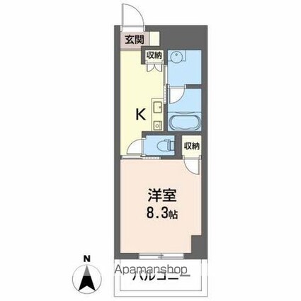 広島県広島市佐伯区楽々園２丁目[1K/31.5m2]の間取図
