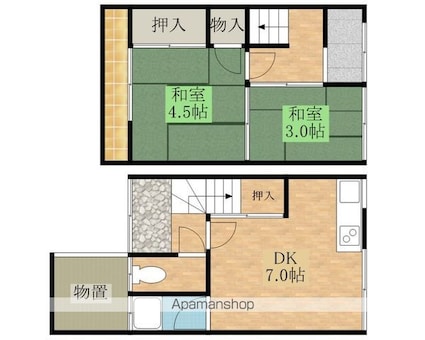 中井町テラスハウス[2DK/37.24m2]の間取図