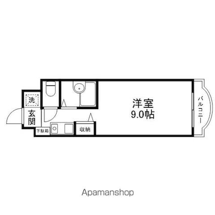 ルネスアン[1K/23.8m2]の間取図