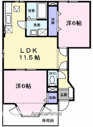 サンレイクキュア[2LDK/51.79m2]の間取図