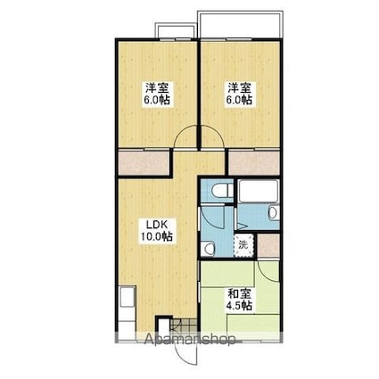 ホワイトハイツ久保田[3LDK/54.6m2]の間取図