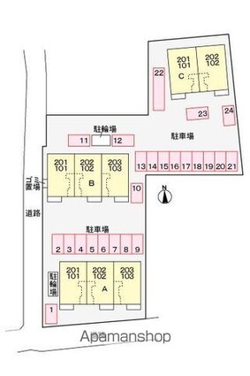 ズューデン　Ａ[2LDK/58.99m2]の配置図