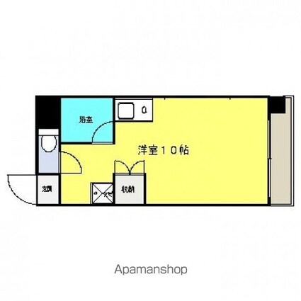 広島県広島市中区上幟町[1R/24.53m2]の間取図