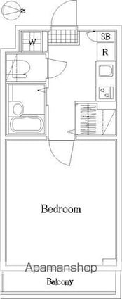 サンテミリオン千歳烏山[1K/25.37m2]の間取図