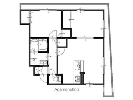 広島県広島市安佐南区山本５丁目[2LDK/52m2]の間取図