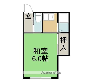 長野県長野市居町[1K/18.18m2]の間取図