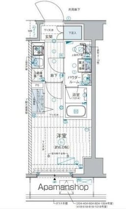 ＧＥＮＯＶＩＡ西横浜[1K/21.48m2]の間取図