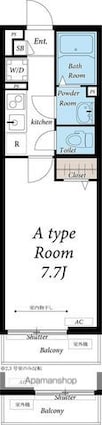 東京都国立市北２丁目[1R/23.6m2]の間取図