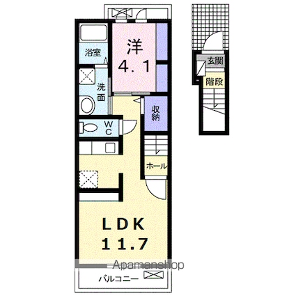 ラ・ルーチェ[1LDK/40.09m2]の間取図