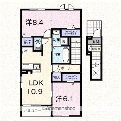 シエル　ブリュ[2LDK/61.14m2]の間取図