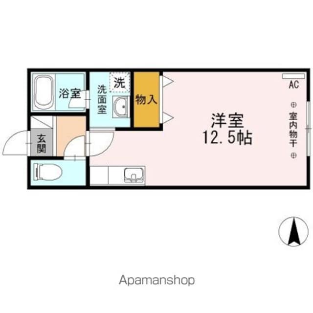 ヴィガ中居林[1R/23.63m2]の間取図