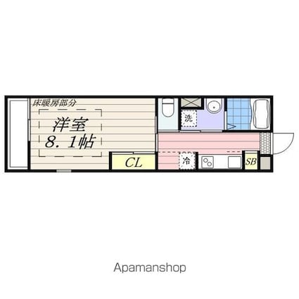 リブリ・エール[1K/26.08m2]の間取図