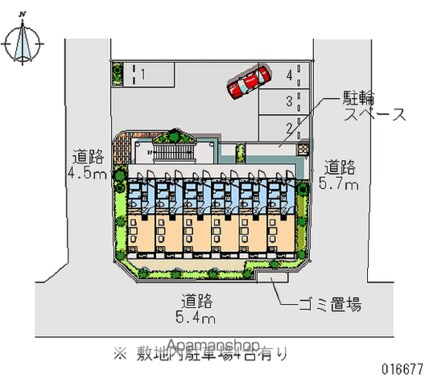 レオパレス山の手[1K/20.28m2]の配置図