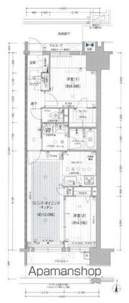 プレサンス　ジェネ　新栄町駅前　葵[2LDK/56.6m2]の間取図