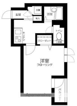 ＡＱＵＡ　ＳＷＥＥＴ　ＮＩＰＰＯＲＩ[1K/22.7m2]の間取図