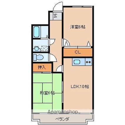 アイックス今泉[2LDK/52.3m2]の間取図