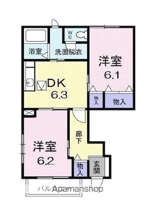 ル・シエル　Ｅ[2DK/46.92m2]の間取図