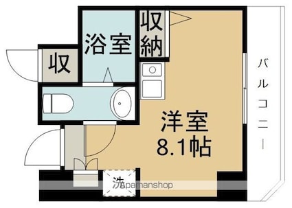 アルファネクスト大和町[1R/22.8m2]の間取図