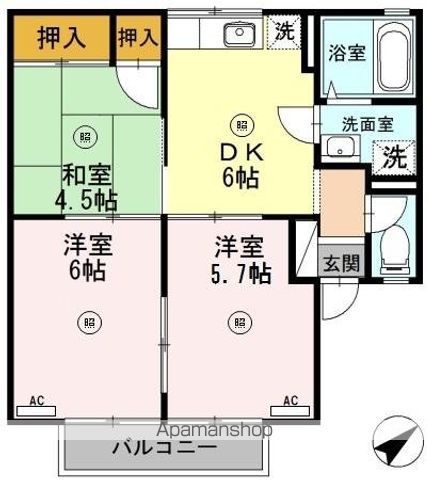 和歌山市榎原のアパートの間取り