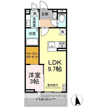 Ｇｌｉｃｉｎａ[1LDK/33.78m2]の間取図